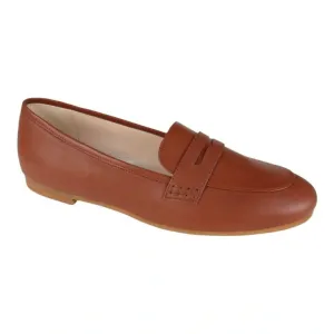 1308 - Tan Soft Leather Flat Loafer for Girl by London Kids