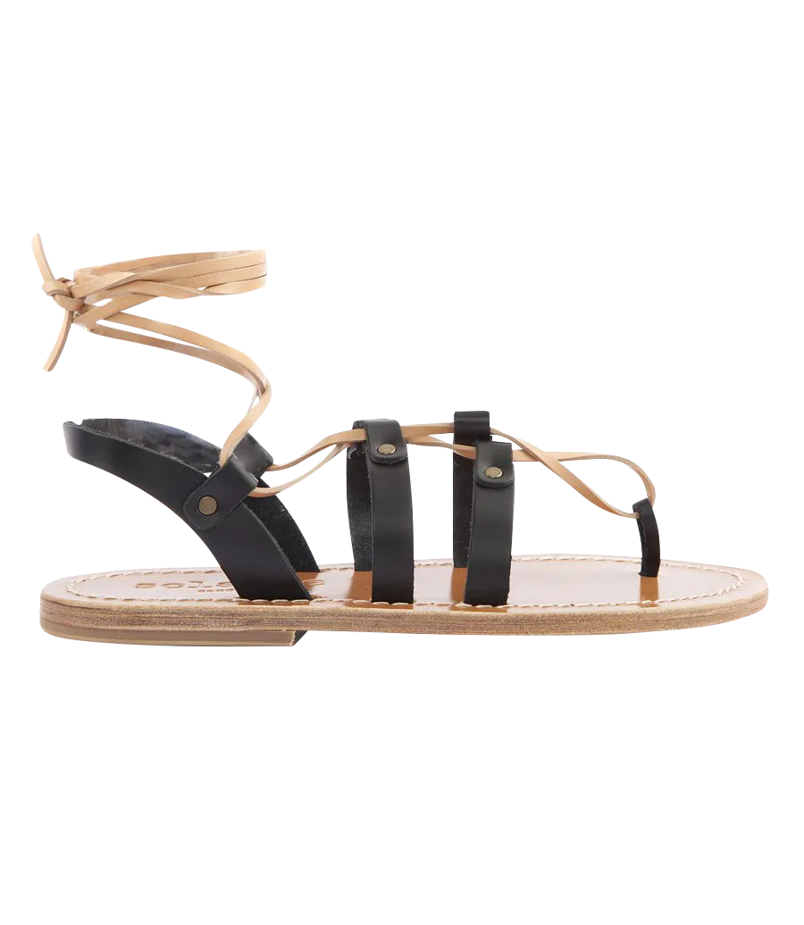 ACHILLE ANKLE TIED FLAT SANDALS