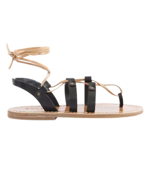 ACHILLE ANKLE TIED FLAT SANDALS