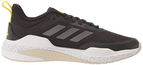 adidas Men's Trainer V Running Shoe, Carbon/Iron Metallic/Impact Yellow, 10