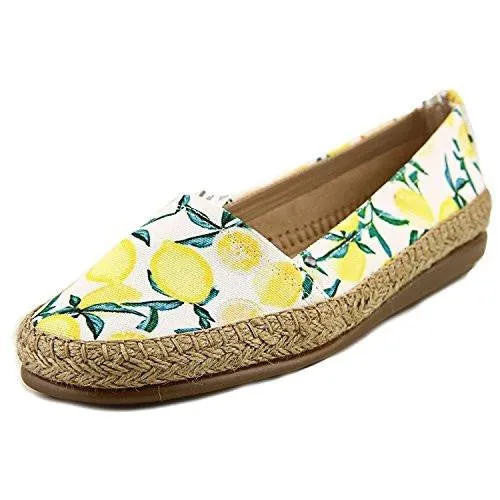 Aerosoles Solitaire Closed Toe Espadrille Flats Yellow Fabric Size 6