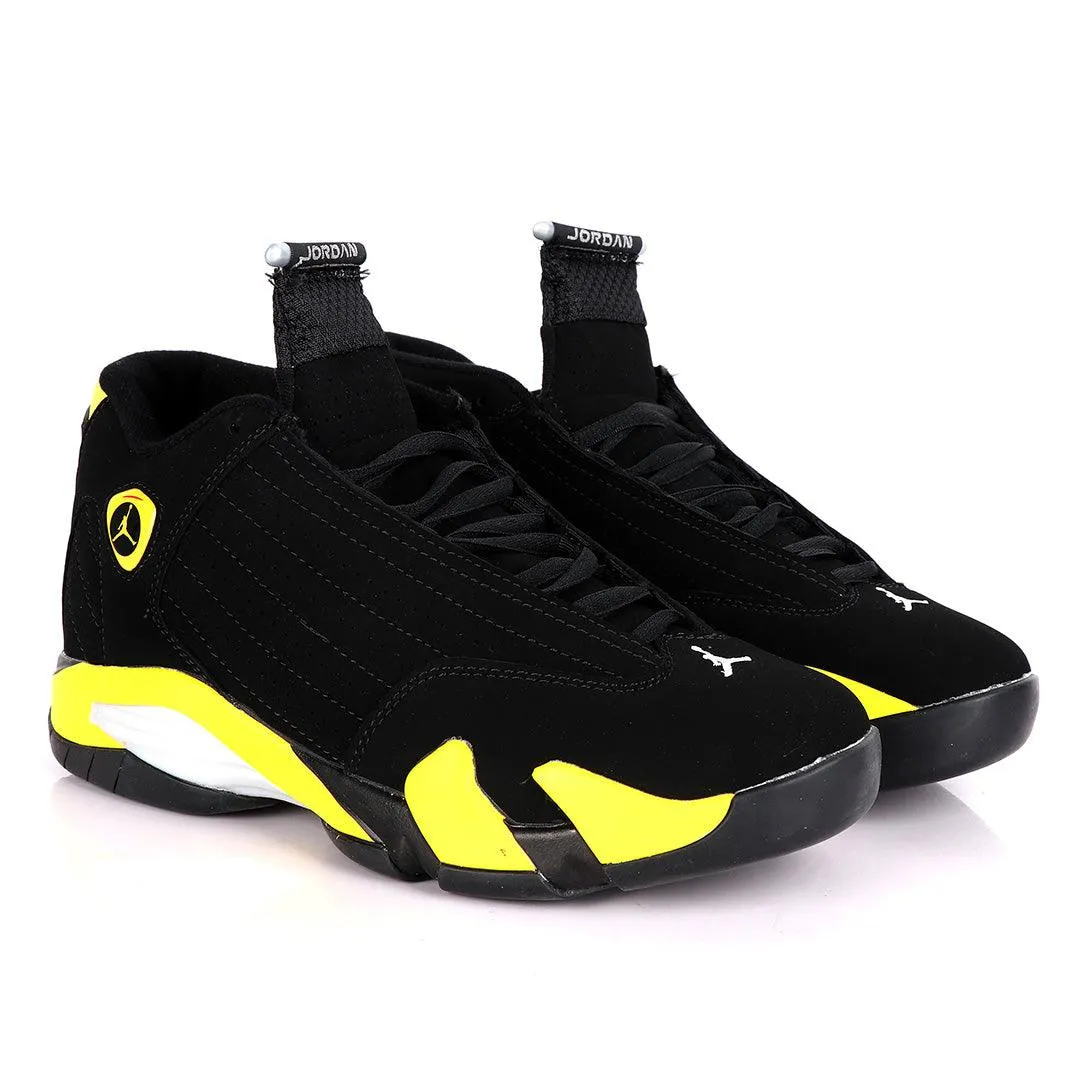 Air Jordan 14 Retro Black And Yellow Sneakers