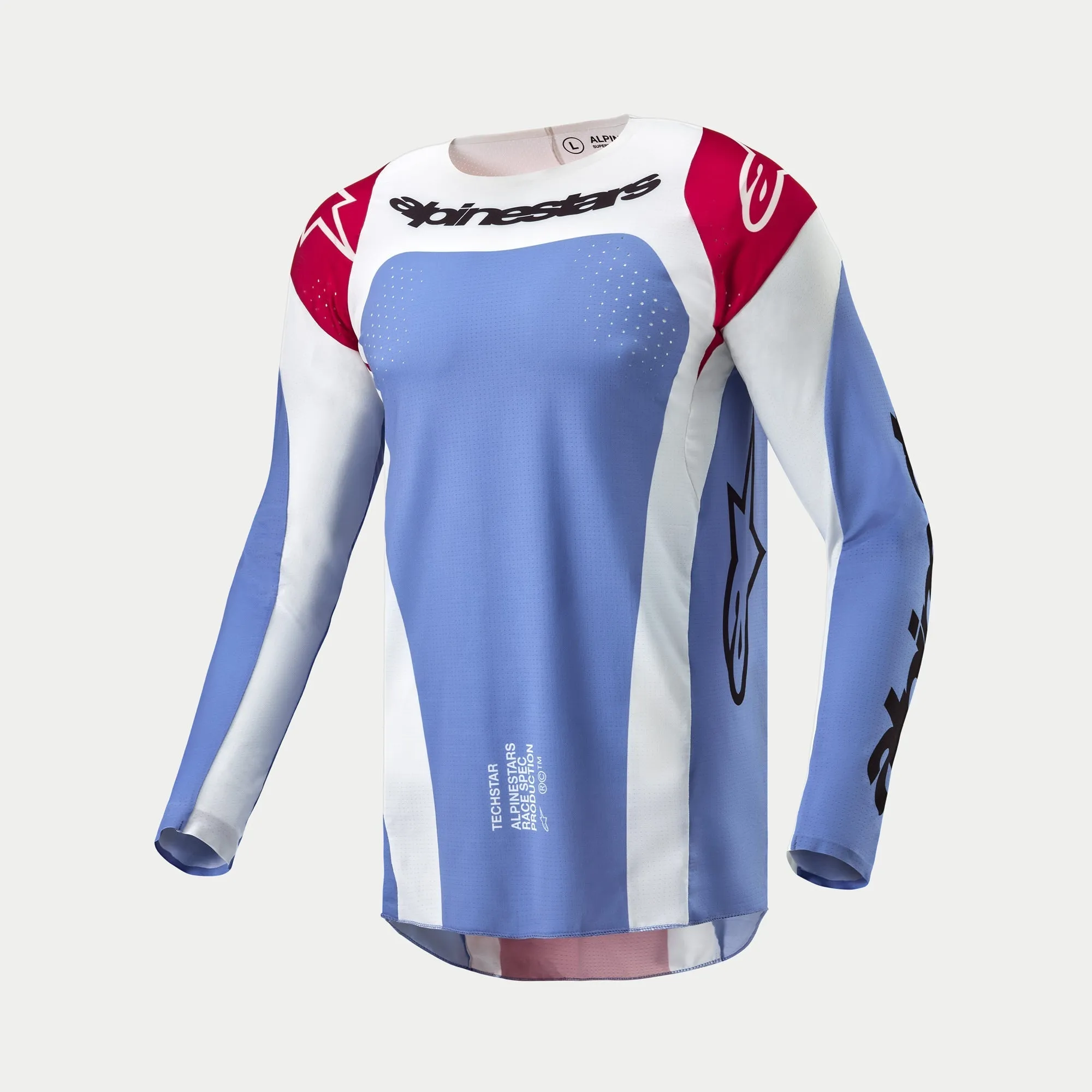 ALPINESTARS 2024 TECHSTAR OCURI JERSEY - LIGHT BLUE MARS RED WHITE