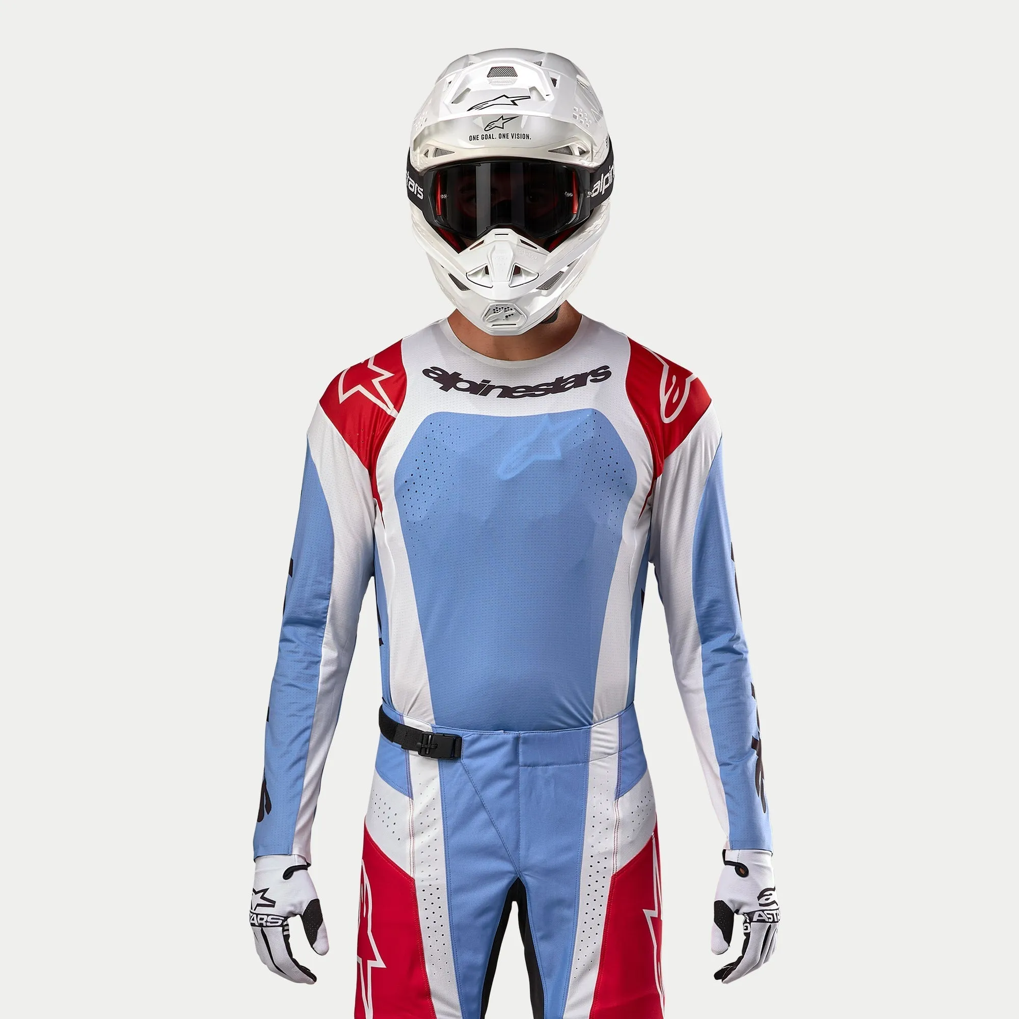 ALPINESTARS 2024 TECHSTAR OCURI JERSEY - LIGHT BLUE MARS RED WHITE