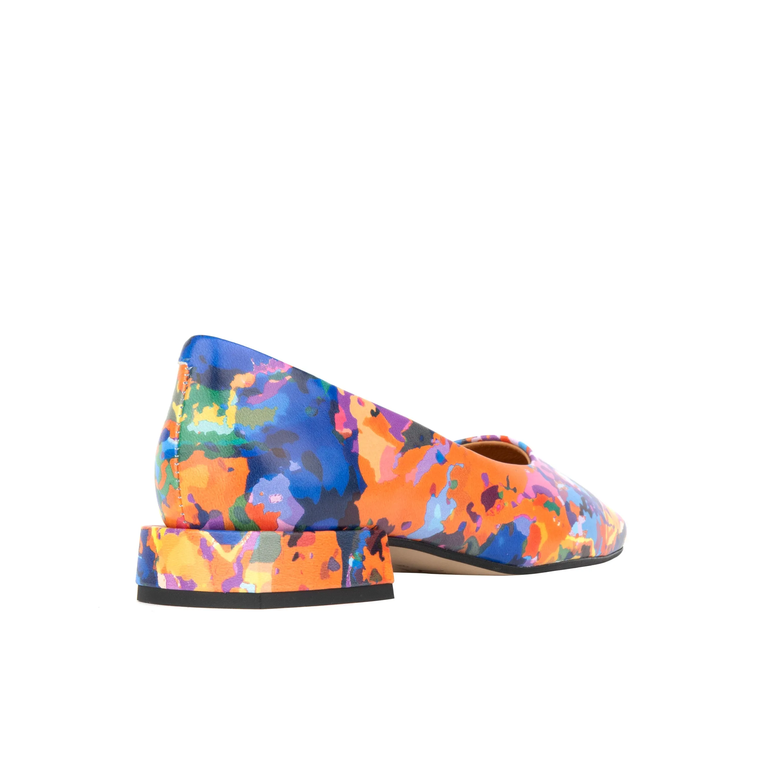 Ballerina - Summer Colours - Women's low heel round toe leather pump in bright print