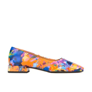 Ballerina - Summer Colours - Women's low heel round toe leather pump in bright print