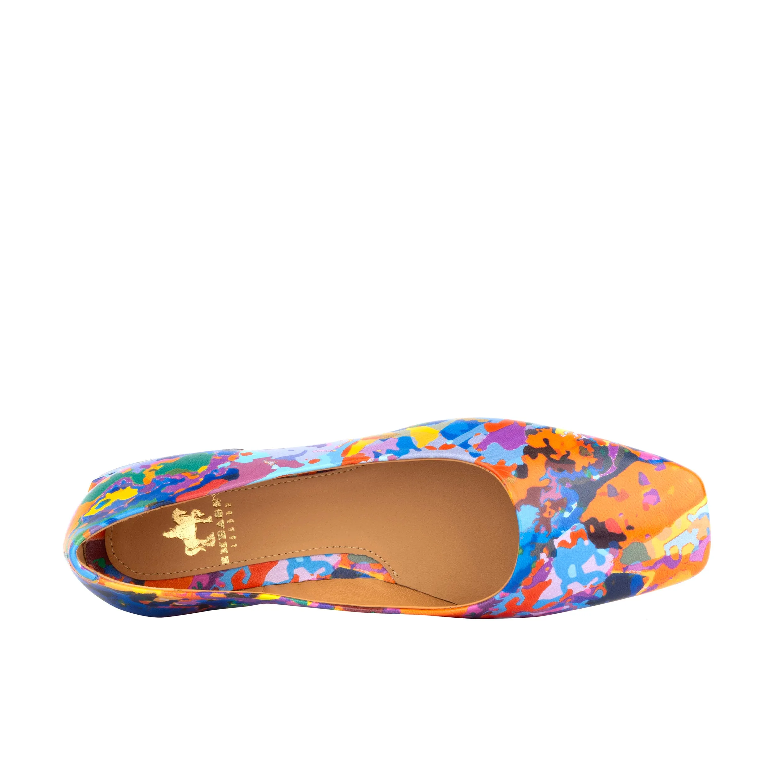 Ballerina - Summer Colours - Women's low heel round toe leather pump in bright print