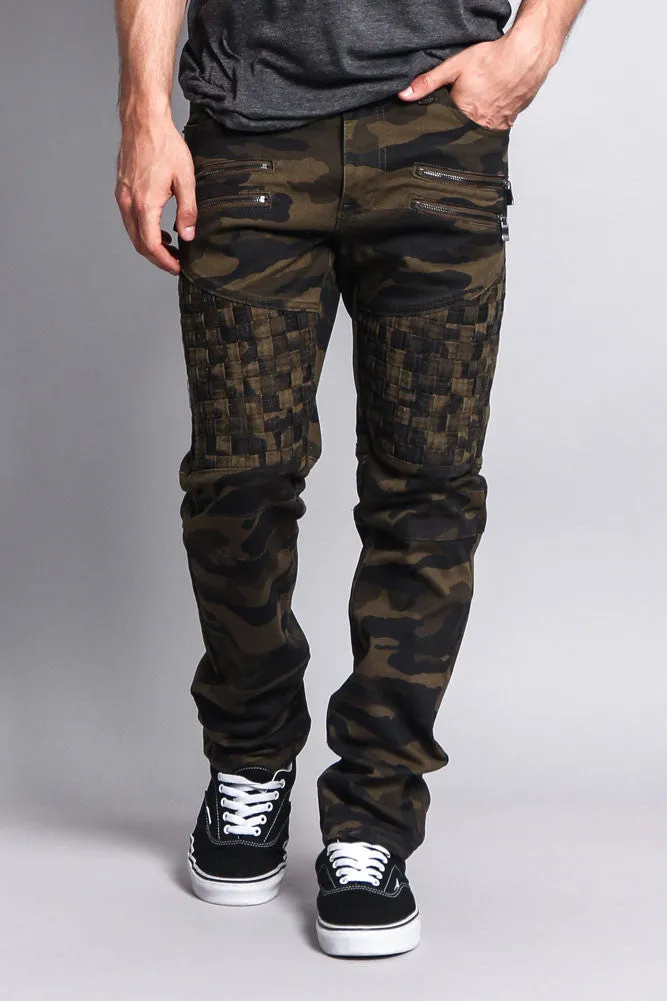 Basket Weave Biker Twill Jeans