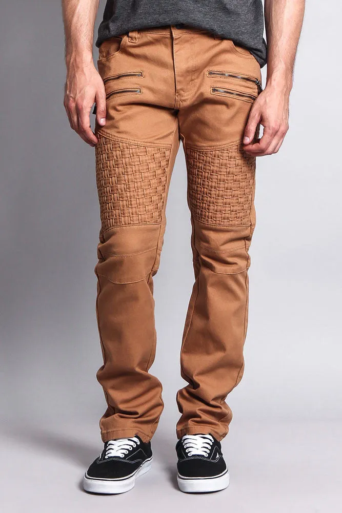 Basket Weave Biker Twill Jeans