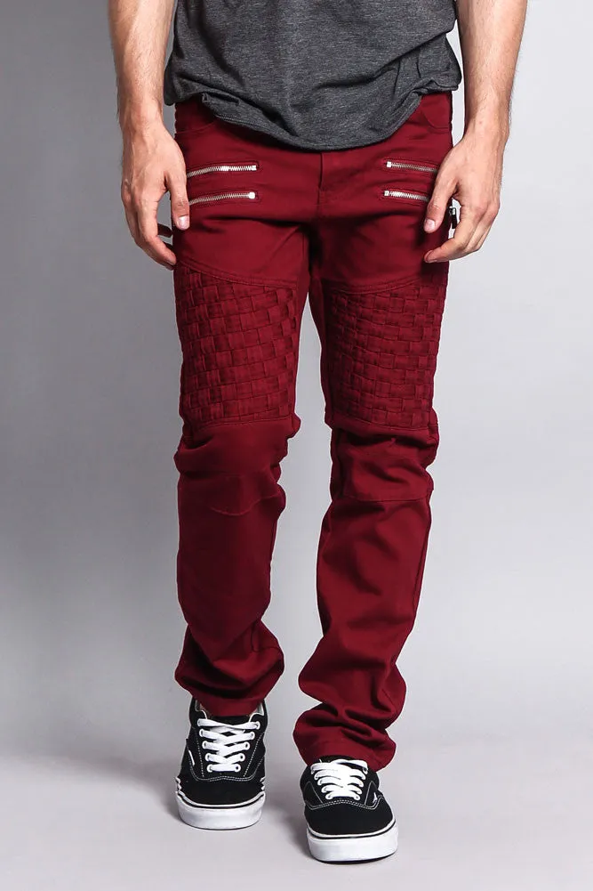 Basket Weave Biker Twill Jeans