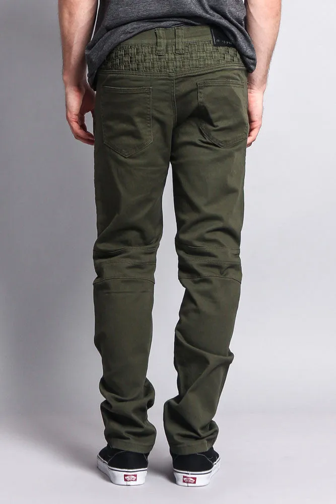 Basket Weave Biker Twill Jeans