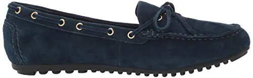 Bella Vita womens Flat Loafer, Navy Suede Leather, 7 Wide US