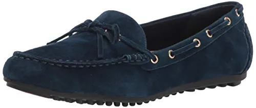 Bella Vita womens Flat Loafer, Navy Suede Leather, 7 Wide US