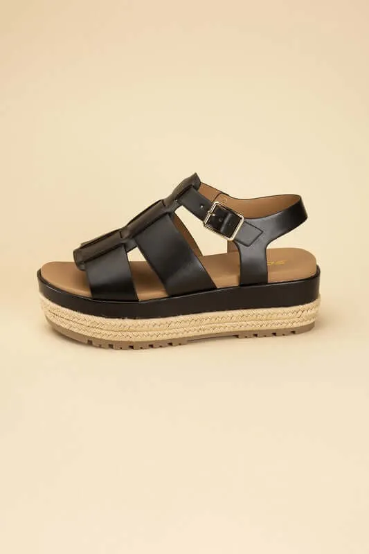 Black Espadrille Gladiator Sandals