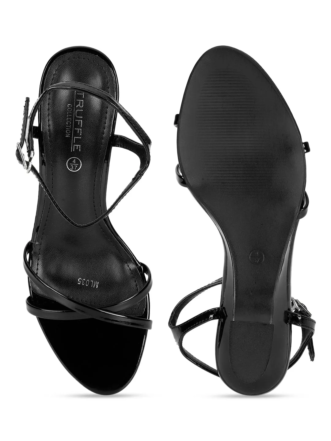 Black PU Stylish Wedges (TC-RS3605-BLK)