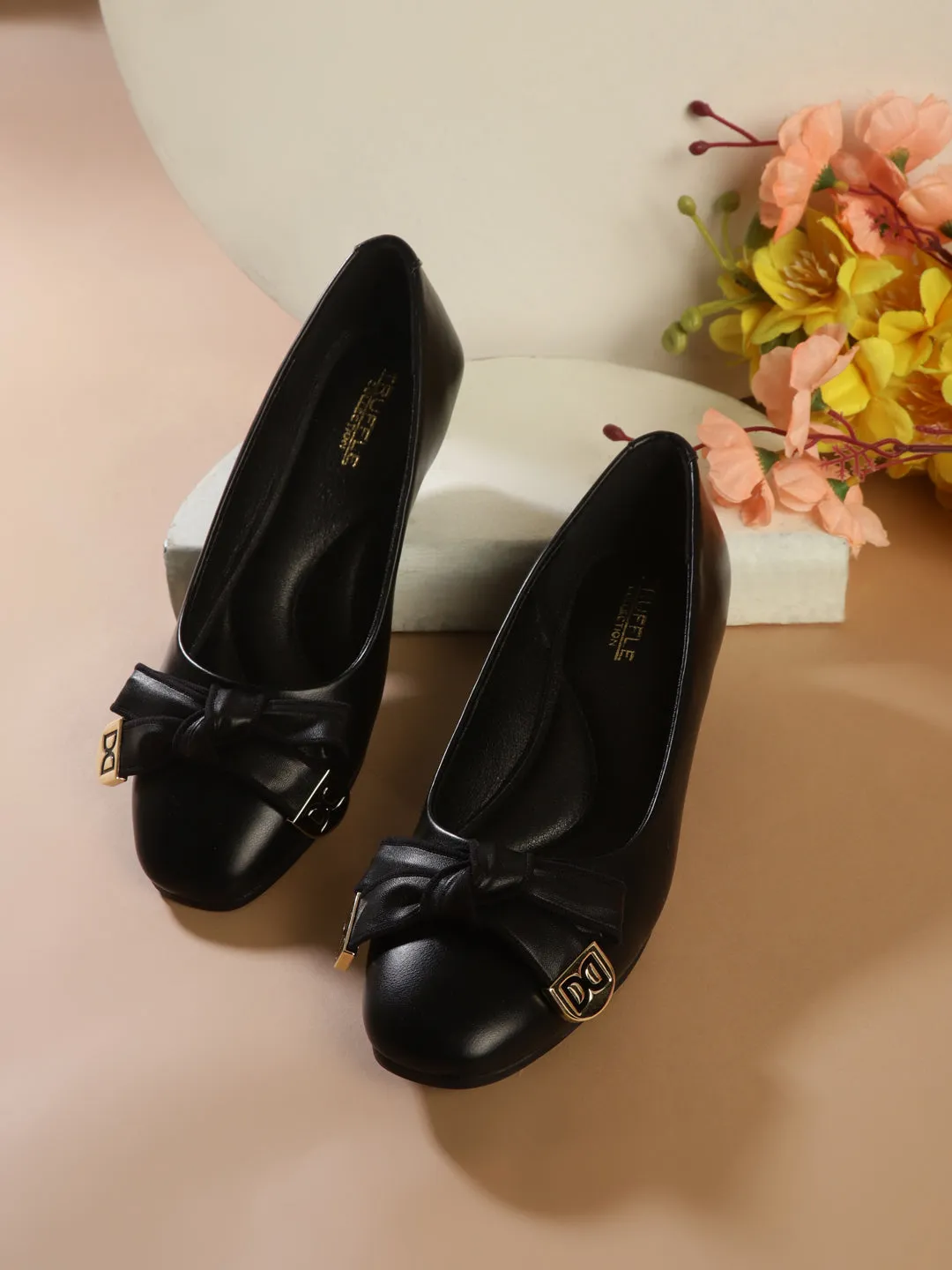 Black PU Wedge Ballerina (TC-D09069-BLK)