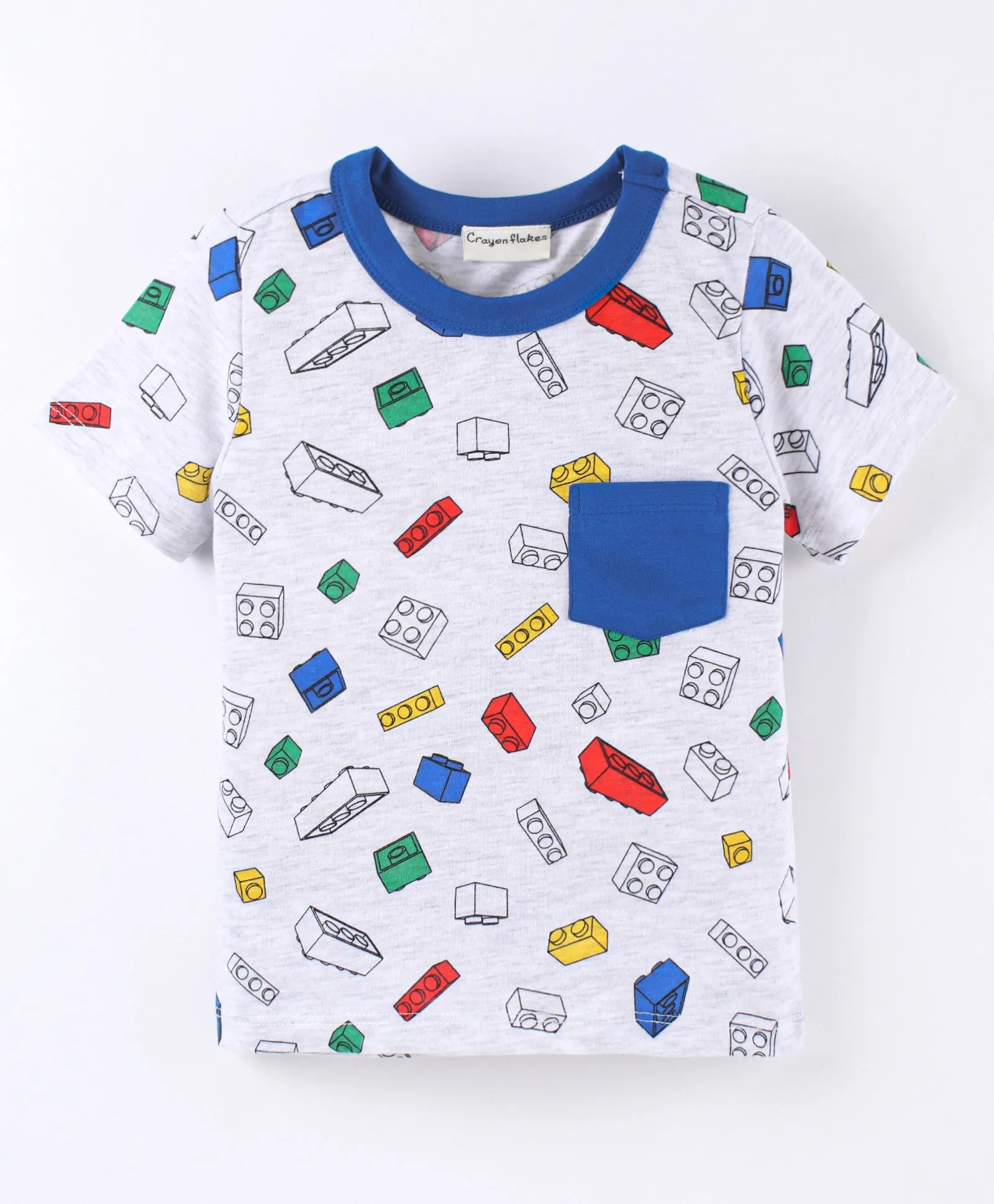 Blocks Printed Tshirt Short Set