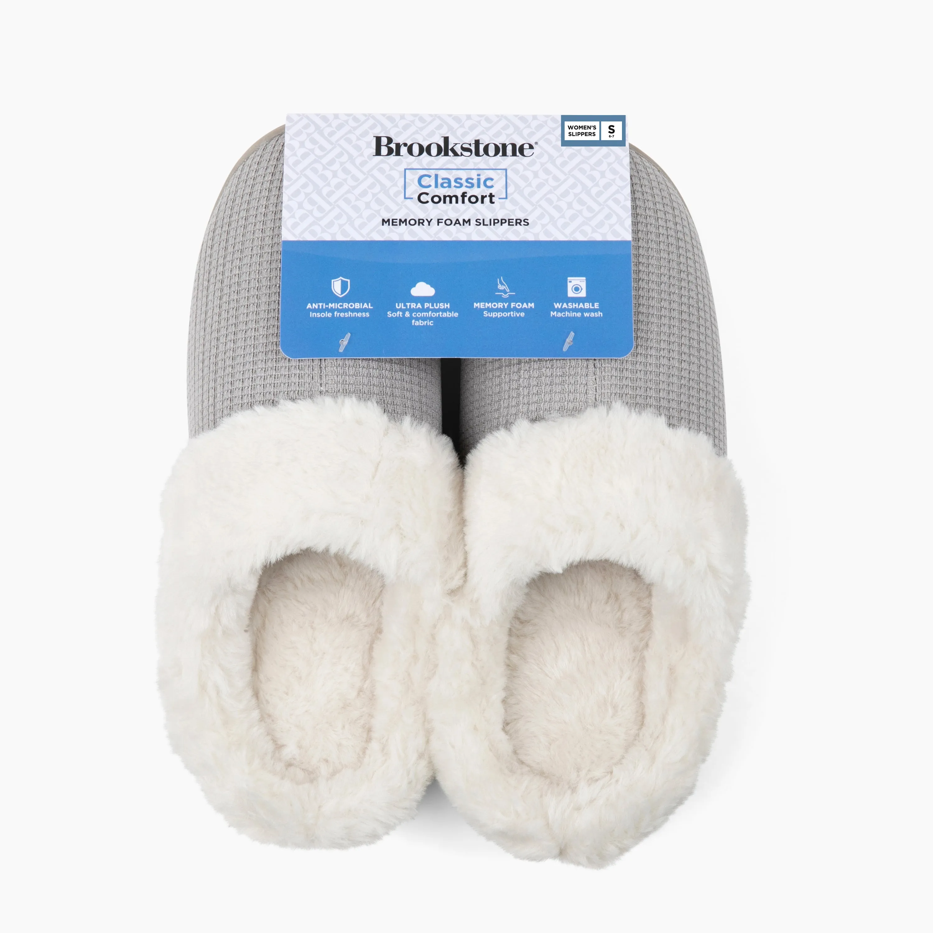 Brookstone Classic Comfort Memory Foam Slippers