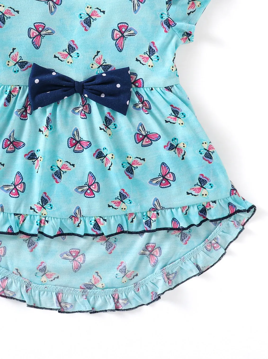 Butterfly Frill with Bow Top Shorts Set