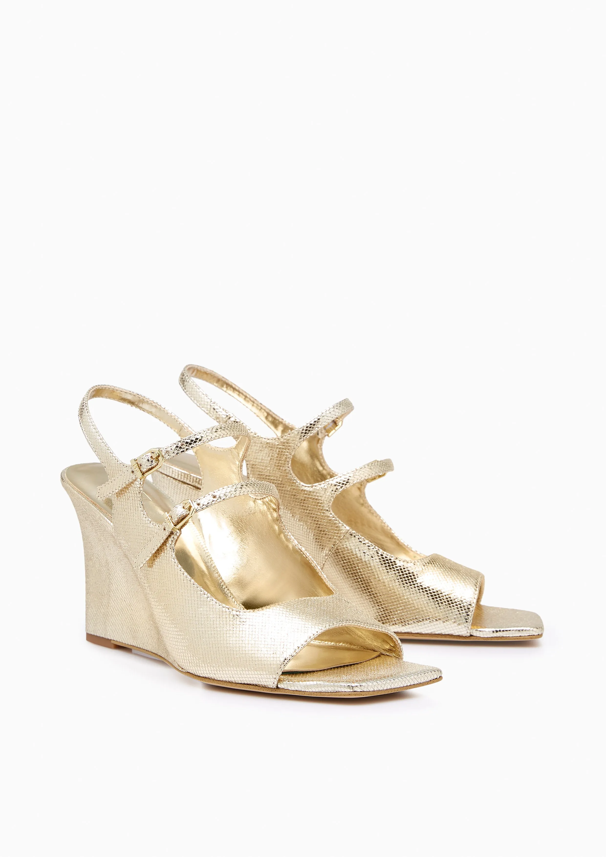 Caesi Mesh Wedges Gold