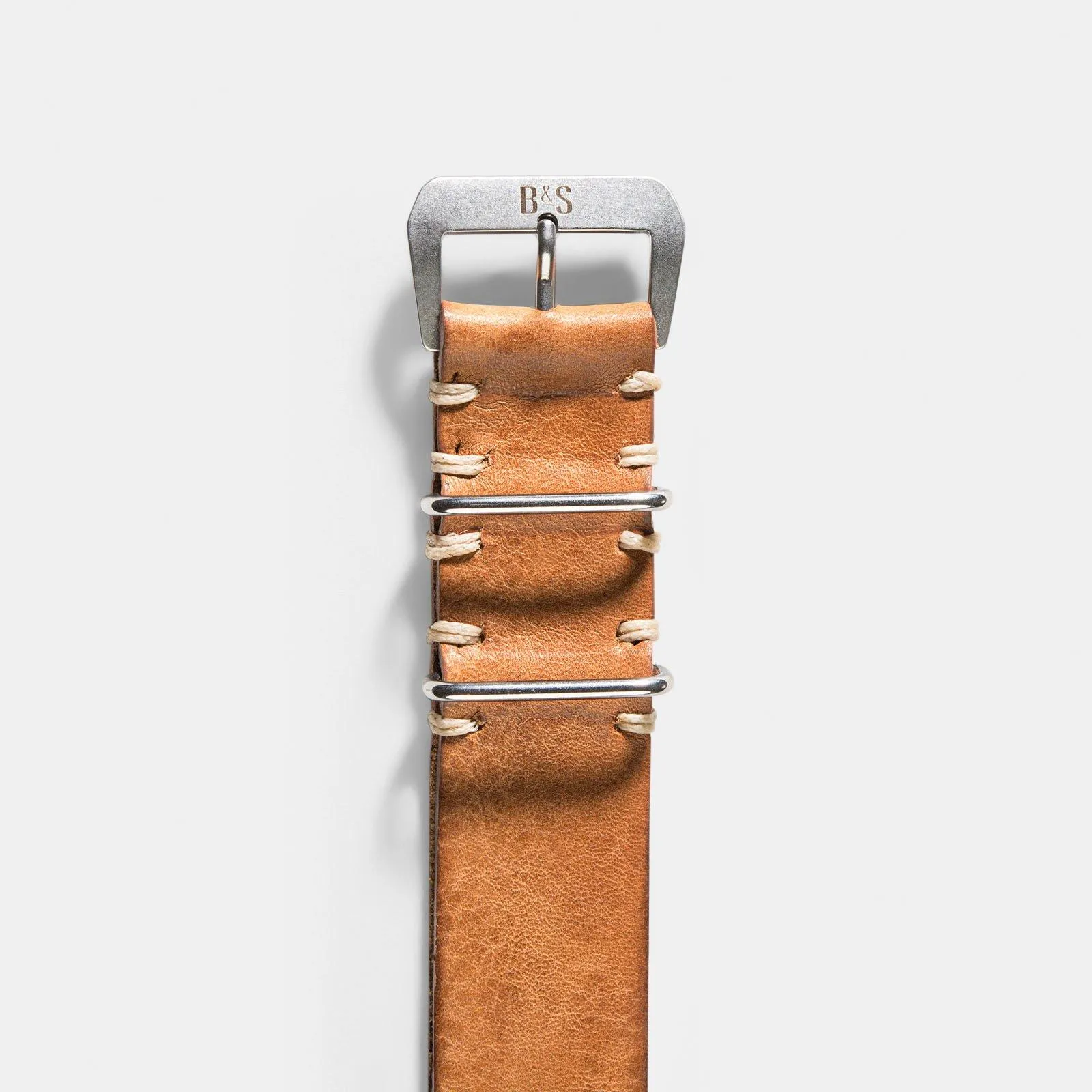 Caramel Brown Single Pass Leather Watch Strap