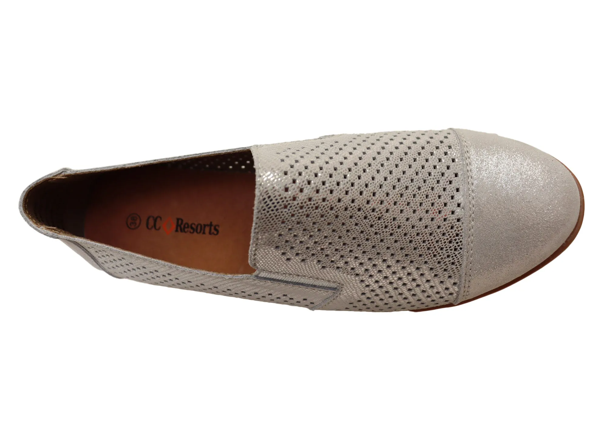 CC Resorts Andrea Womens Comfortable Leather Casual Flats