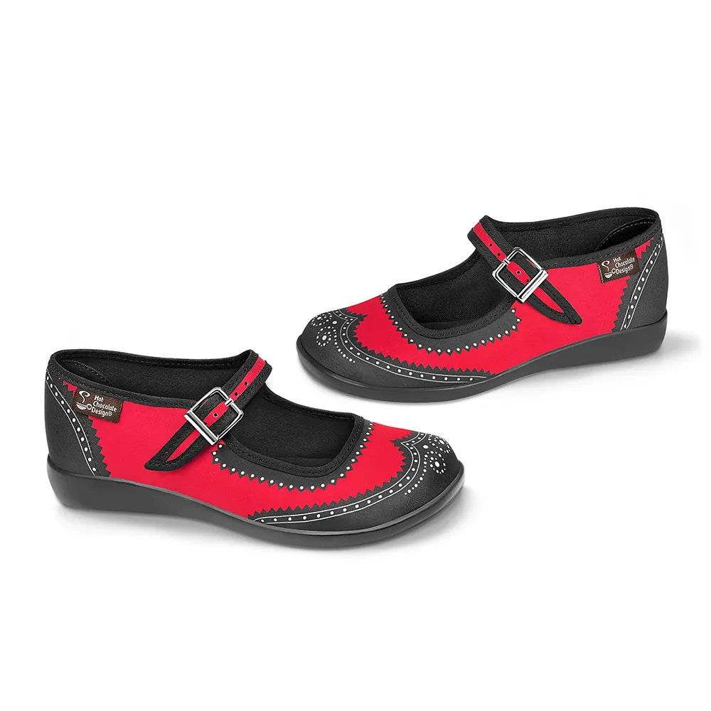 Chocolaticas® Havana Carmine Women's Mary Jane Flat