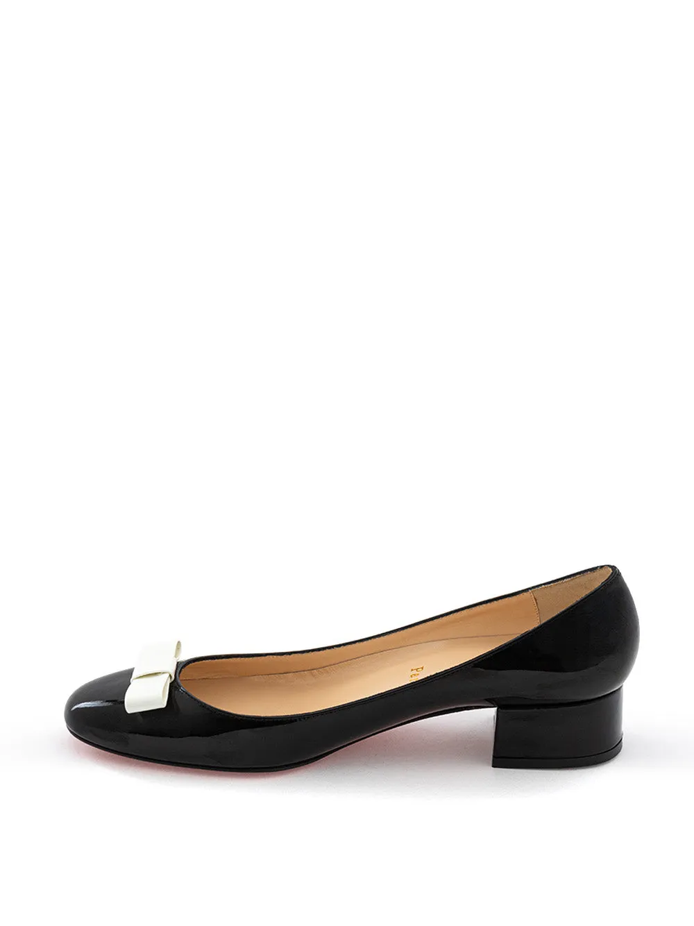 Christian Louboutin Elegant Black Patent Leather Ballet Flats