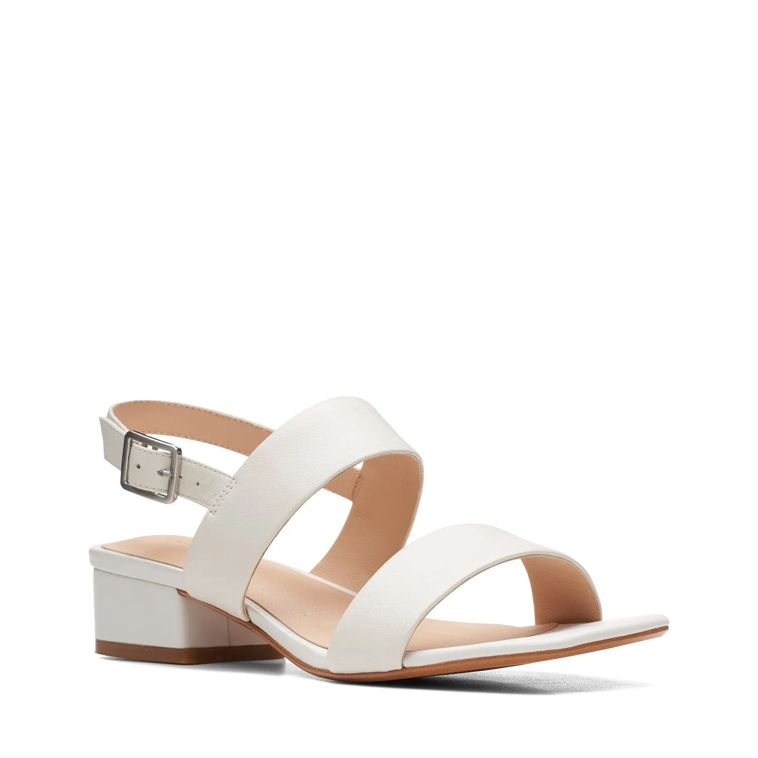 Clarks Seren25 Strap - Sandals - White Leather - 261648945 - E Width (Wide Fit)