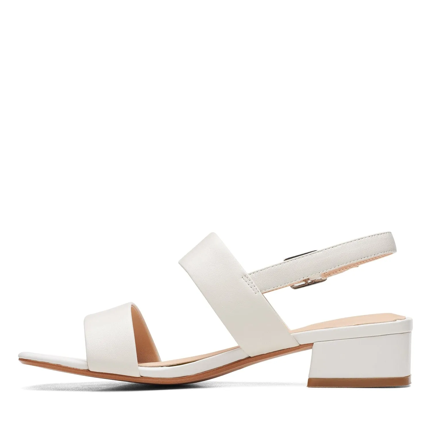 Clarks Seren25 Strap - Sandals - White Leather - 261648945 - E Width (Wide Fit)