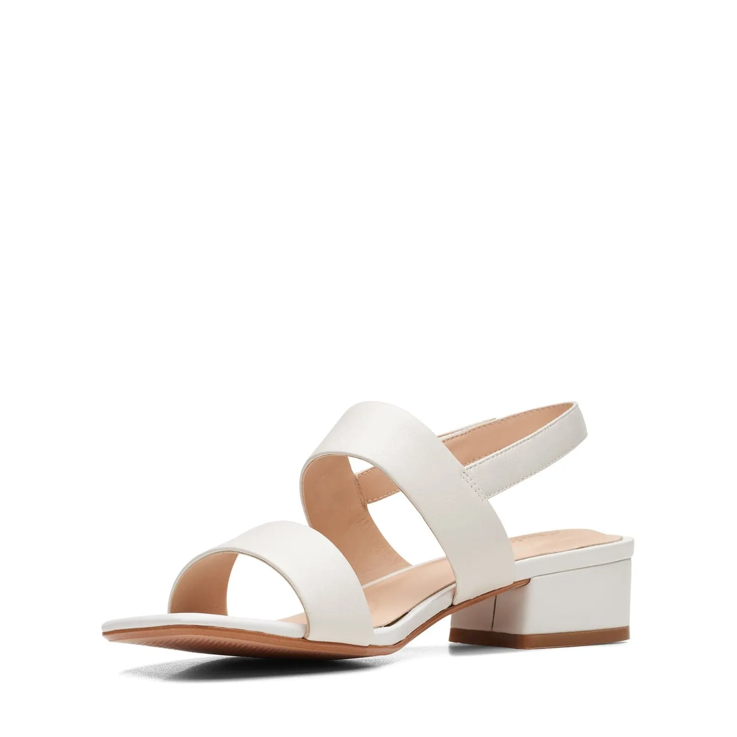 Clarks Seren25 Strap - Sandals - White Leather - 261648945 - E Width (Wide Fit)