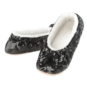 Classic Black Sequin Slippers  LADIES SIZES