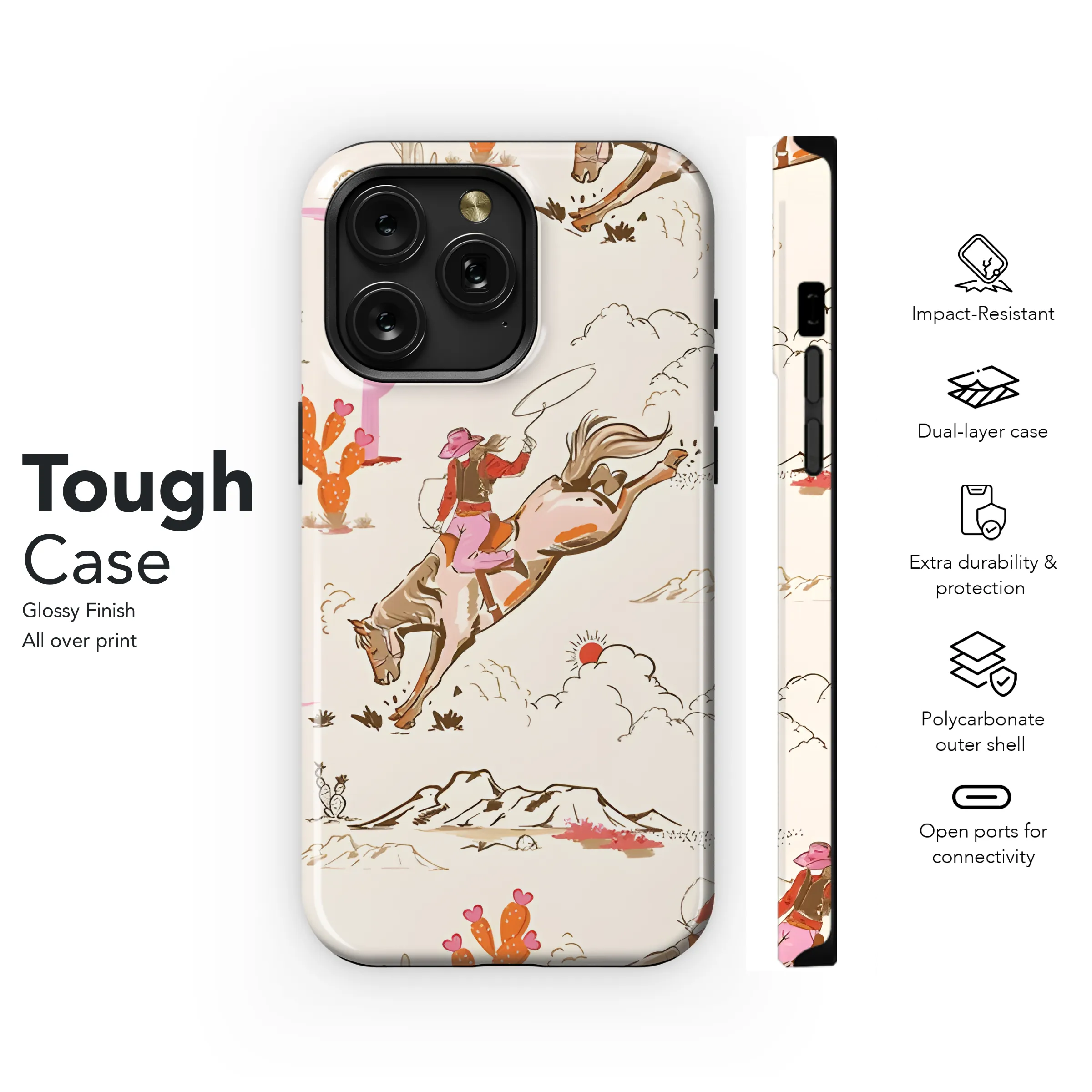 Cowboy Cowgirl Horse Phone Case iPhone Samsung Cover Pixel 2605