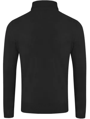 Craig Roll Neck Knitted Jumper in Black - Kensington Eastside