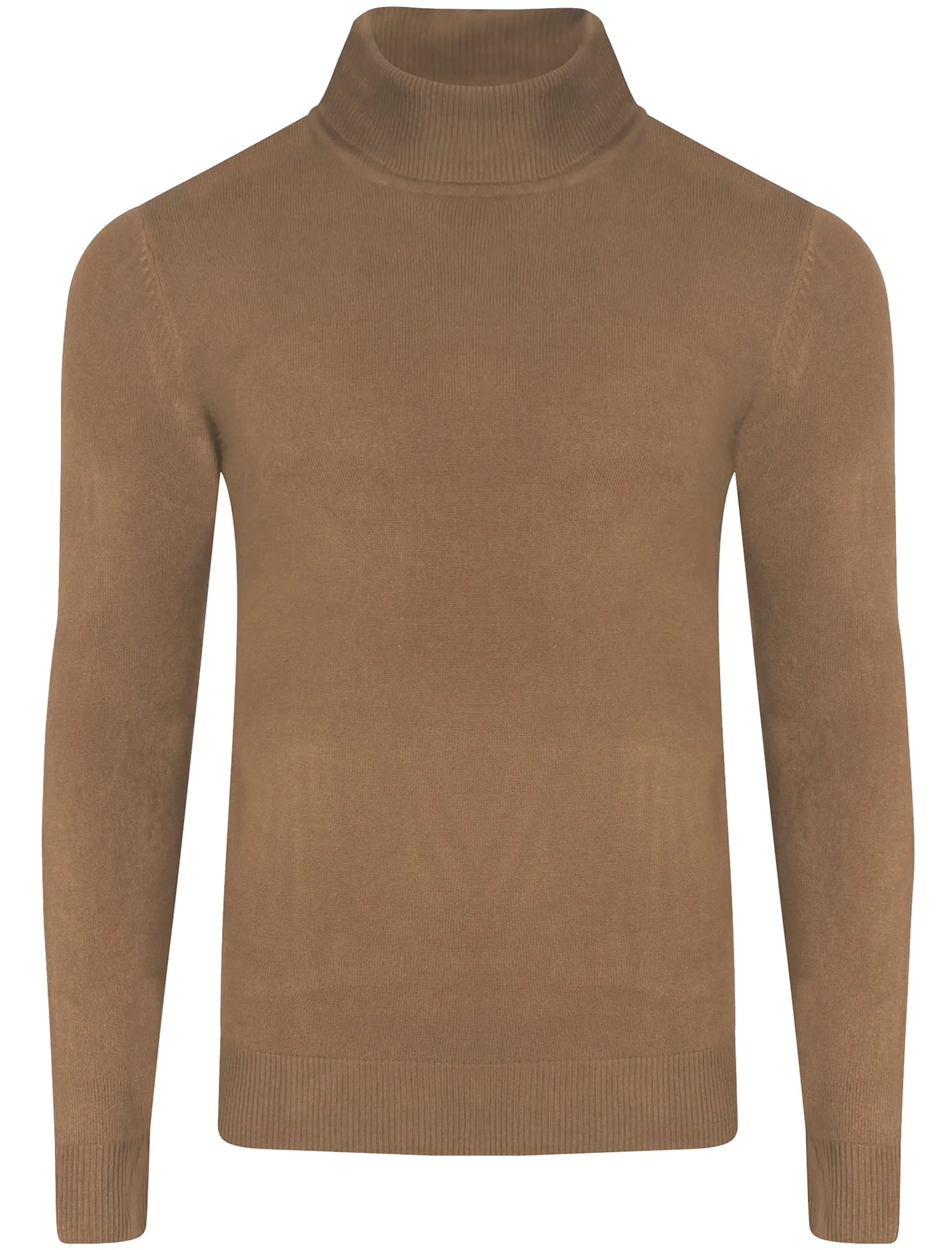 Craig Roll Neck Knitted Jumper in Taupe - Kensington Eastside