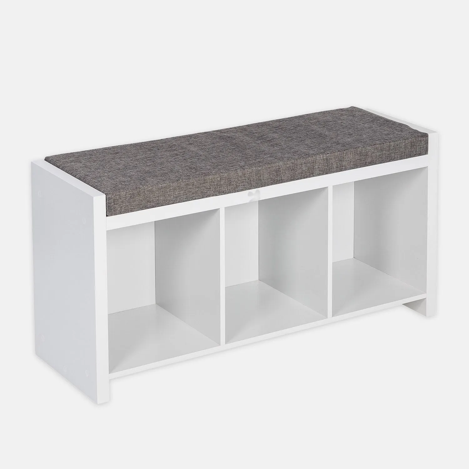 Cube Organizer Bench with Shoe Storage and Seat Cushion