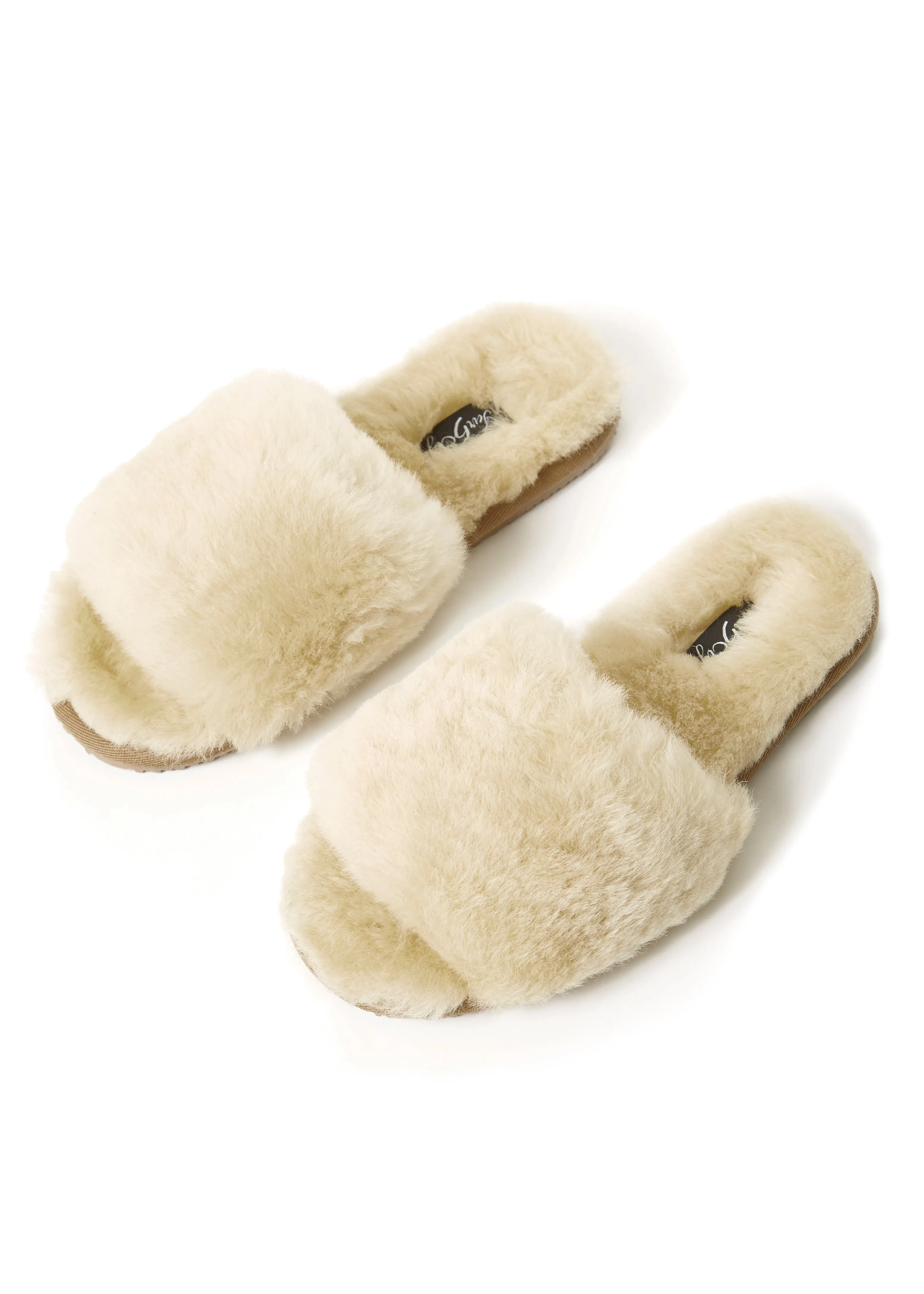 Deep Classic Cream Luxury Sheepskin Slipper Slides