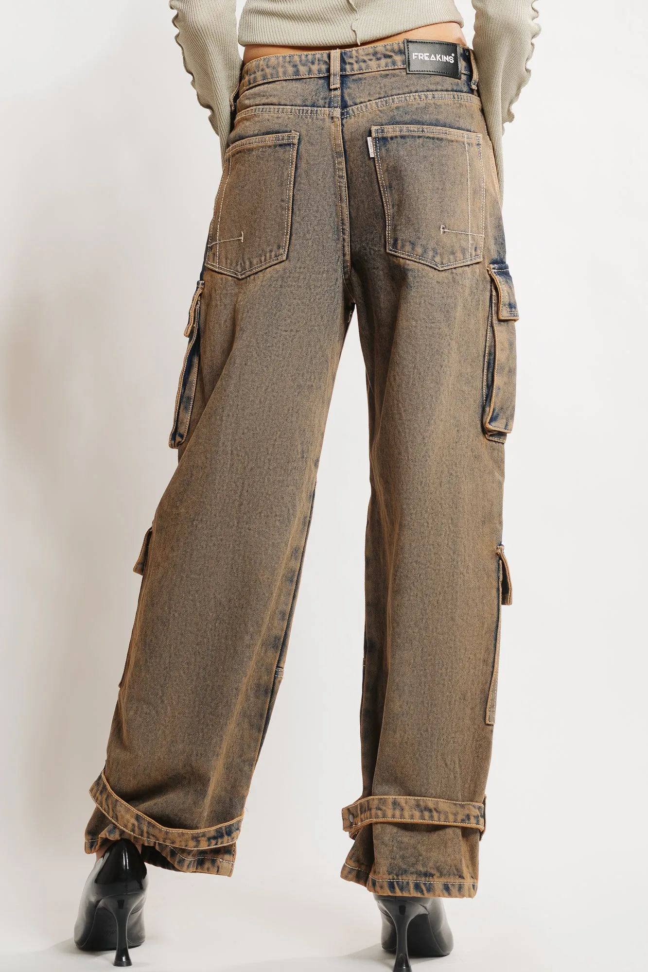 Earthy Tinted Cargo Jeans