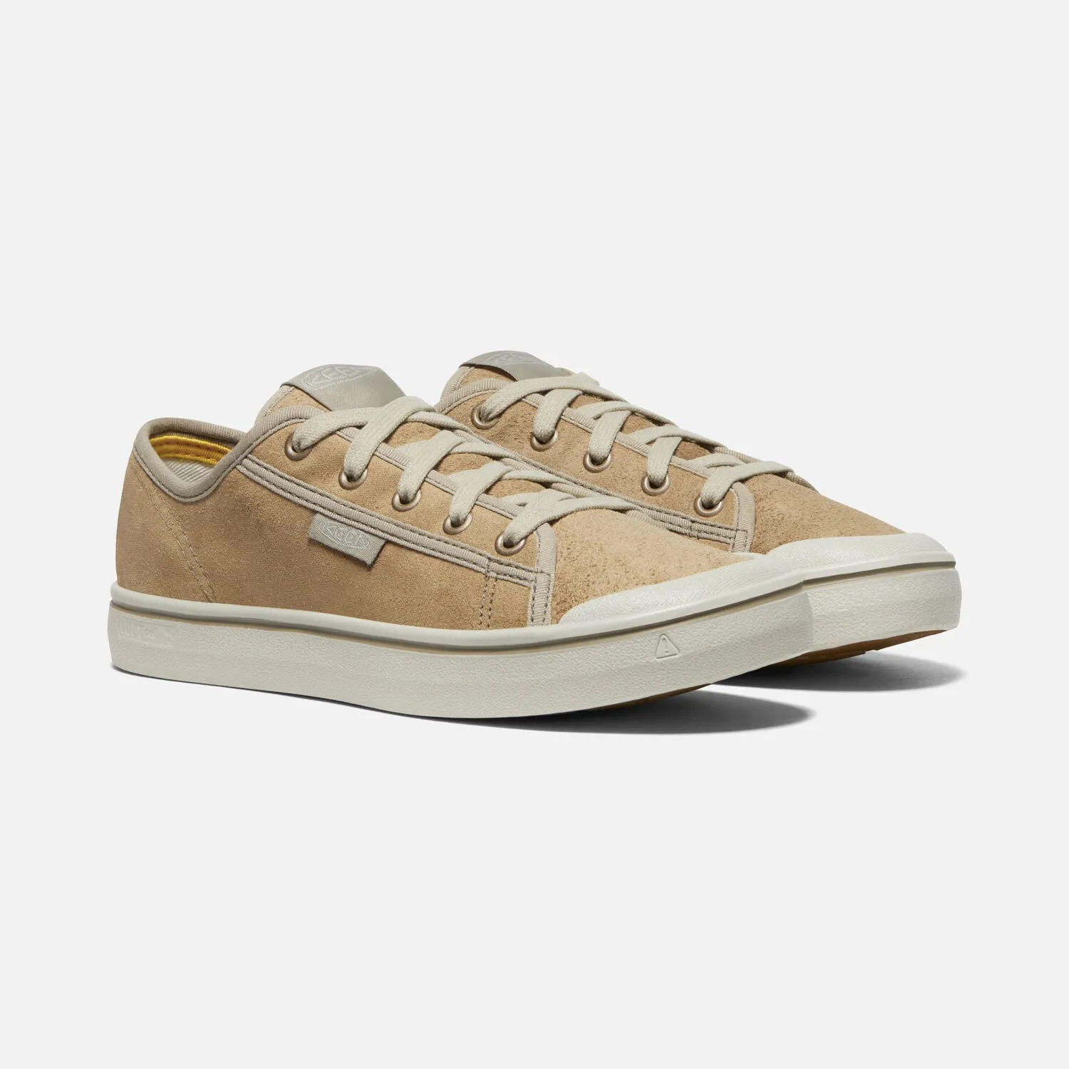 Elsa Harvest Leather Sneaker in Beige/Silver Birch CLOSEOUTS