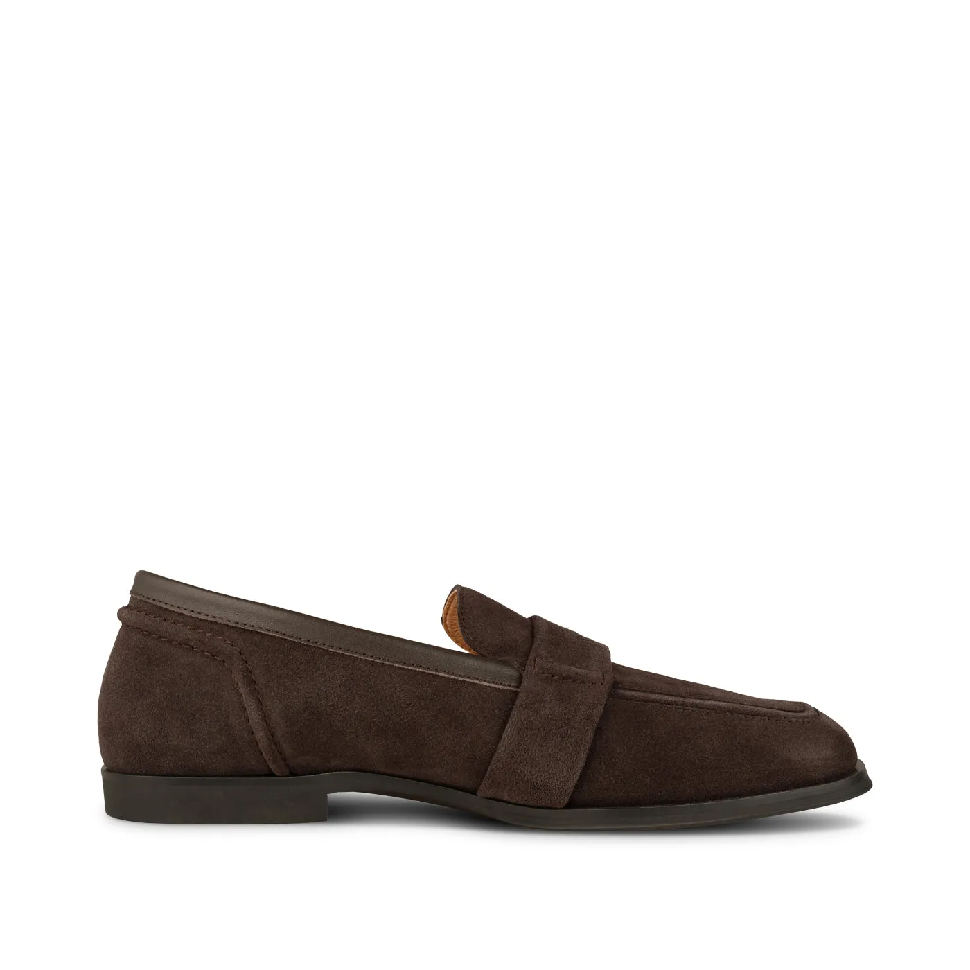 Erika saddle loafer suede - Chocolate