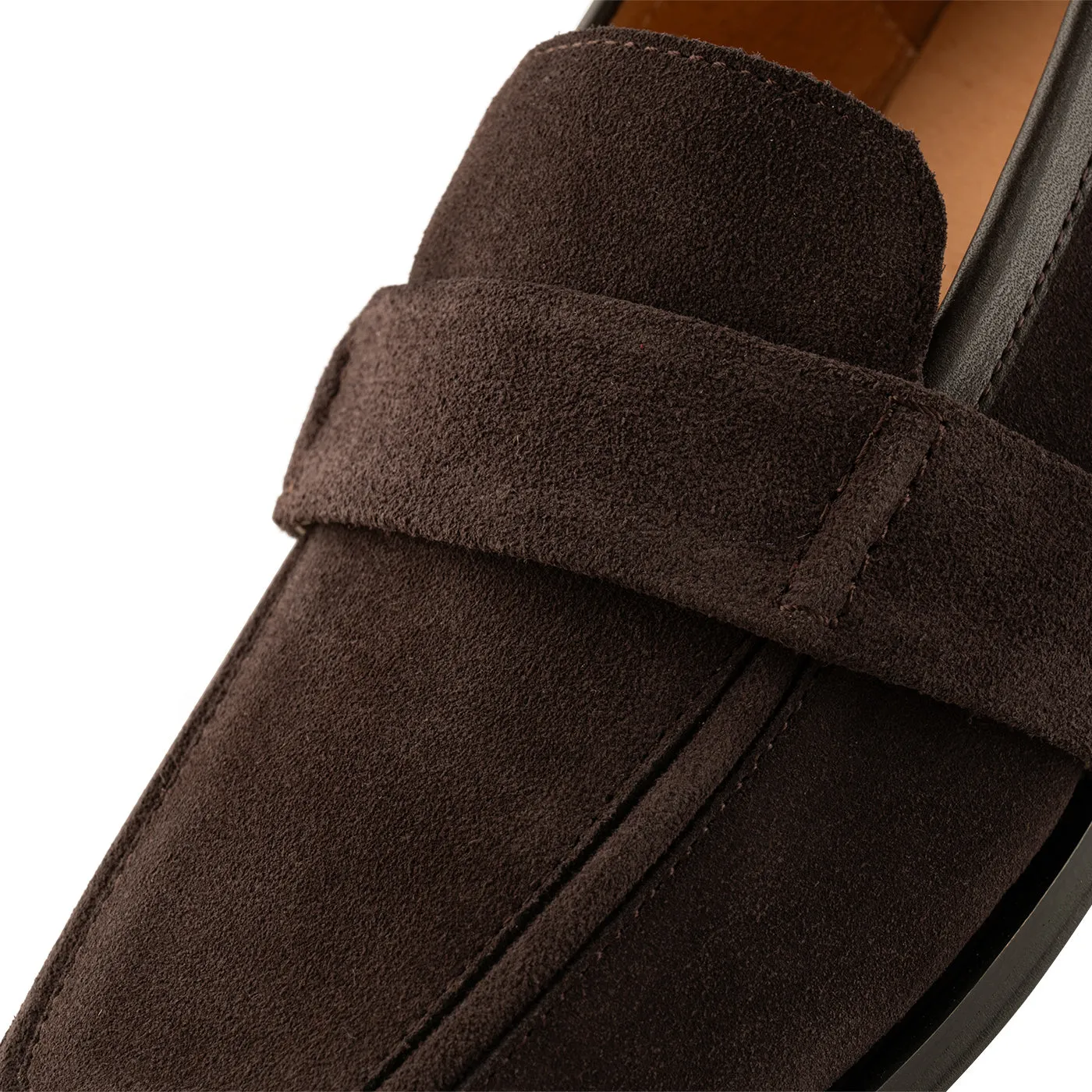 Erika saddle loafer suede - Chocolate