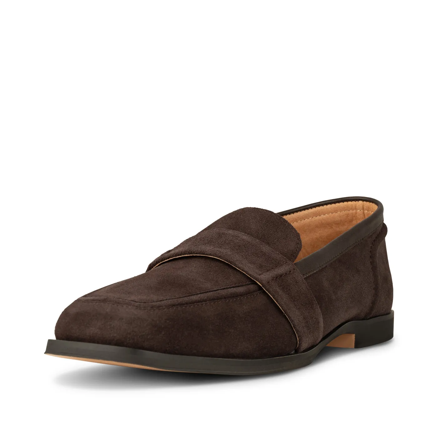 Erika saddle loafer suede - Chocolate