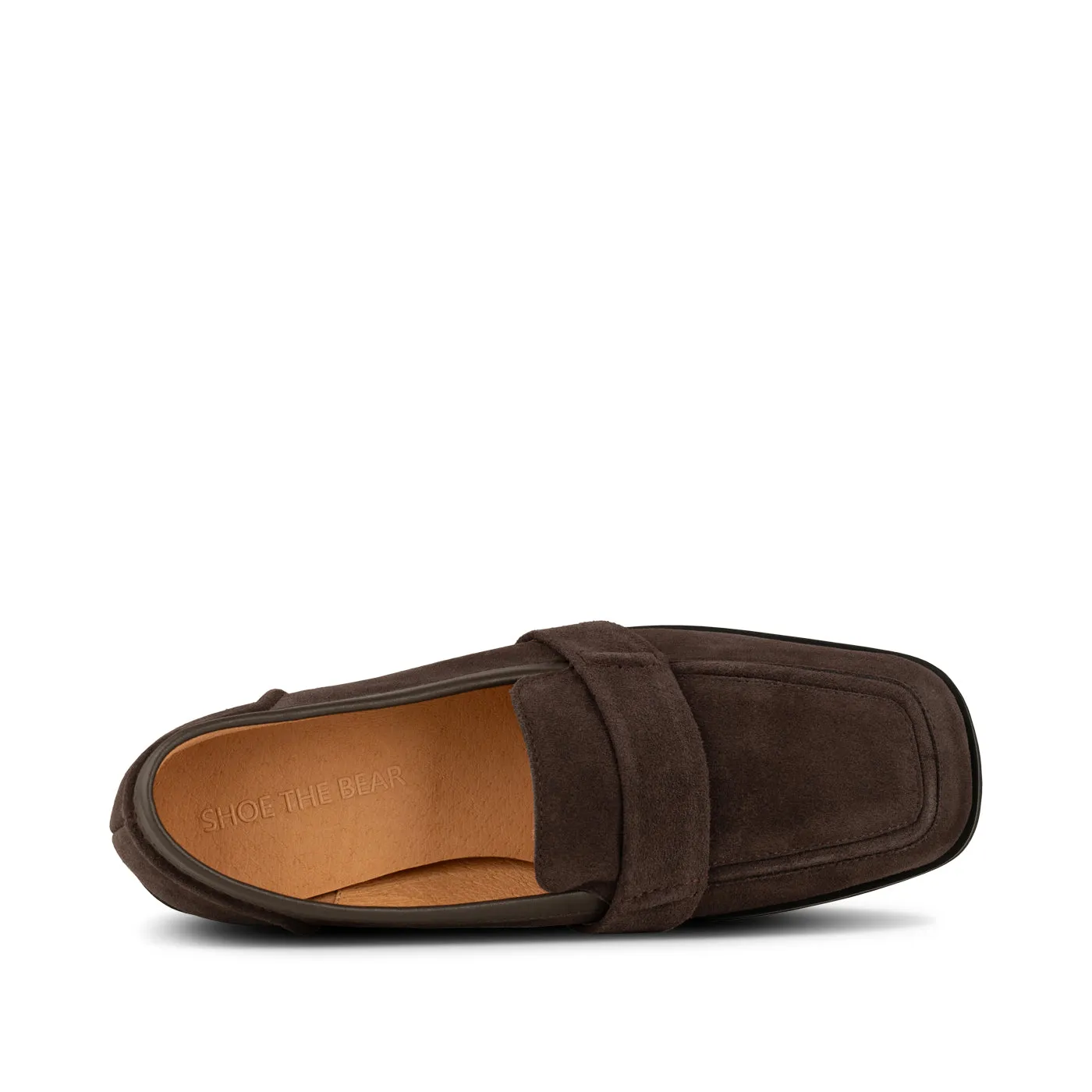 Erika saddle loafer suede - Chocolate