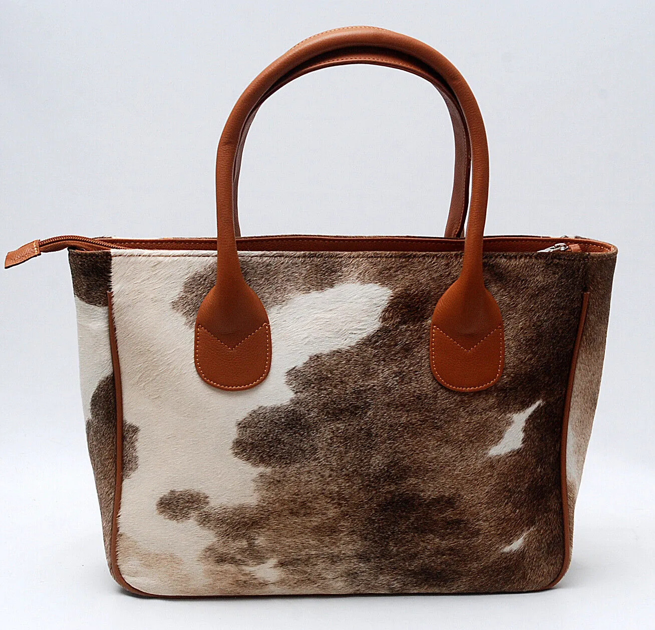 Faded Natural Cowhide Tote Bag