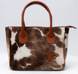 Faded Natural Cowhide Tote Bag