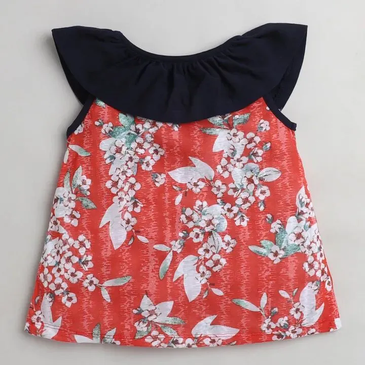 Floral Printed Neck Frill Set