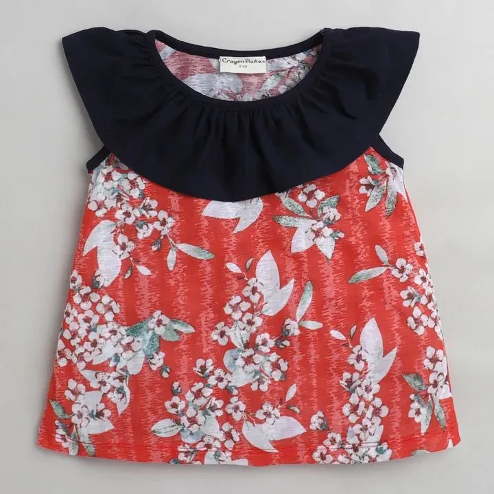 Floral Printed Neck Frill Set