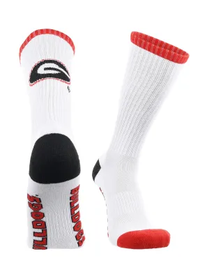 Georgia Bulldogs Socks Basic Crew White Socks