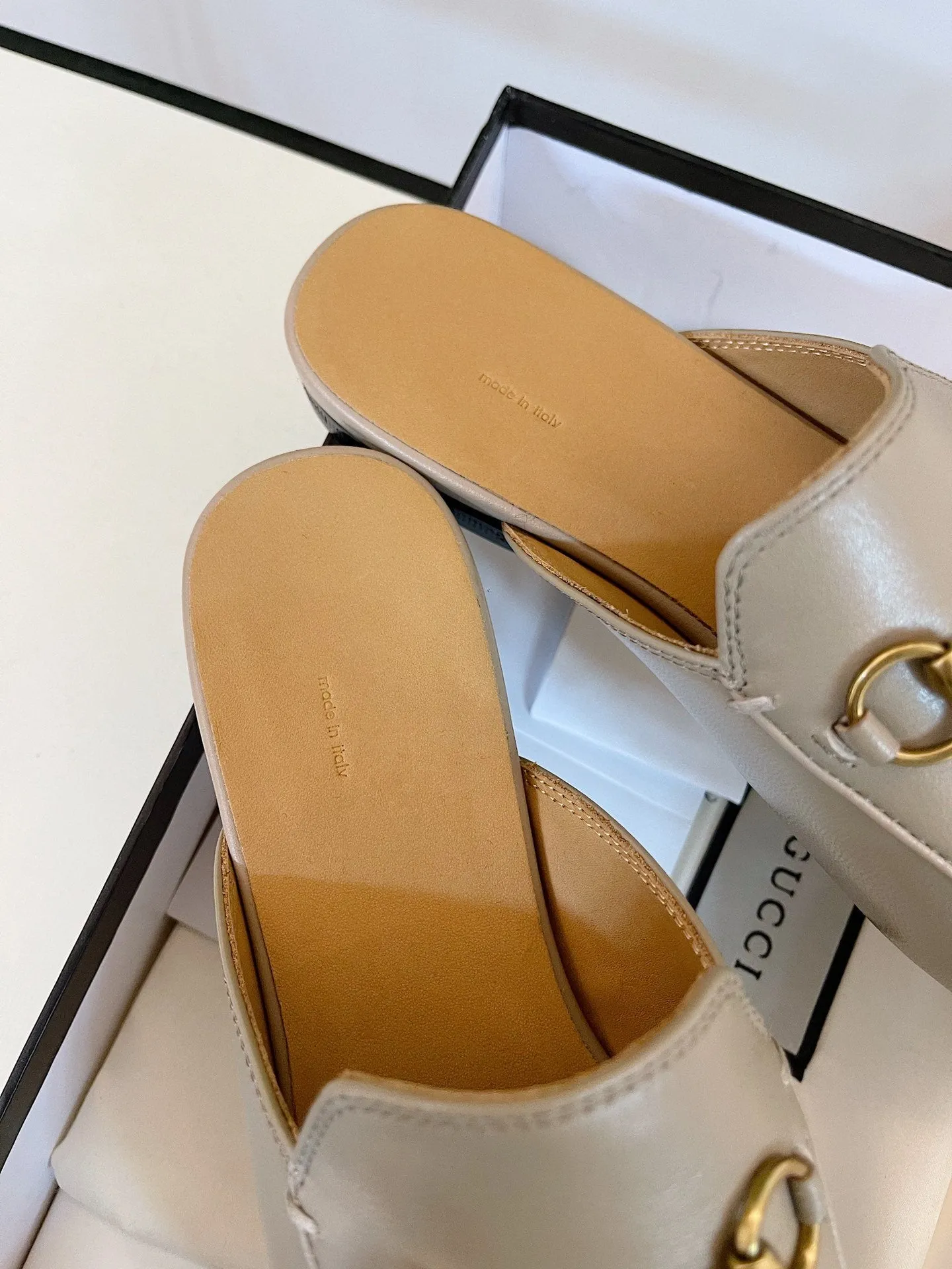 GG SLIPPER MULES BEIGE