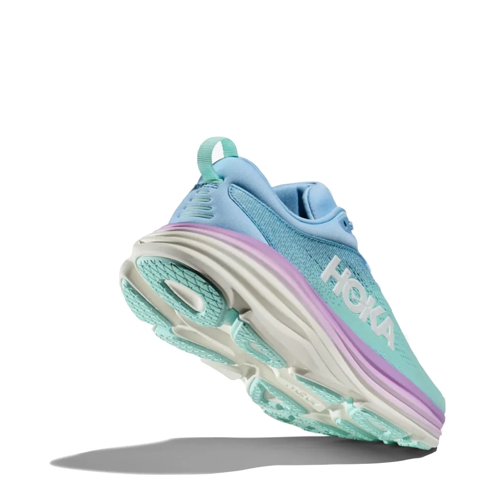 Hoka Women's Bondi 8 Sneaker in Airy Blue/Sunlit Ocean